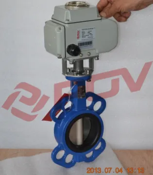 Ductile cast iron wafer motorized epdm coated butterfly valve