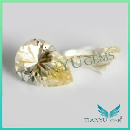 Wholesale add Facts Synthetic Gemstone L-Yellow Pear Cut CZ gems