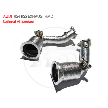 HMD Catalyzed Exhaust Downpipe For AUDI RS4 RS5 National VI Standard With Catalytic Auto Performance Parts Pipes
