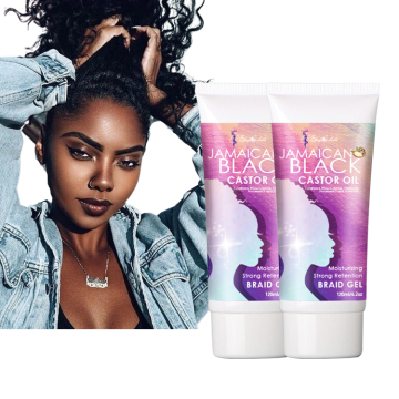 Black Jamaican Castor Oil Bulk 4C Hair Braiding Gel Wax - Clear, Alcohol-Free