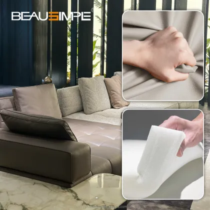 Minimalist Modernist Lawrence Leather Fabric Sofa