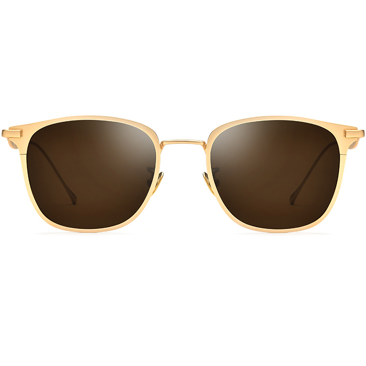 Round Retro Polarized Titanium Sunglasses