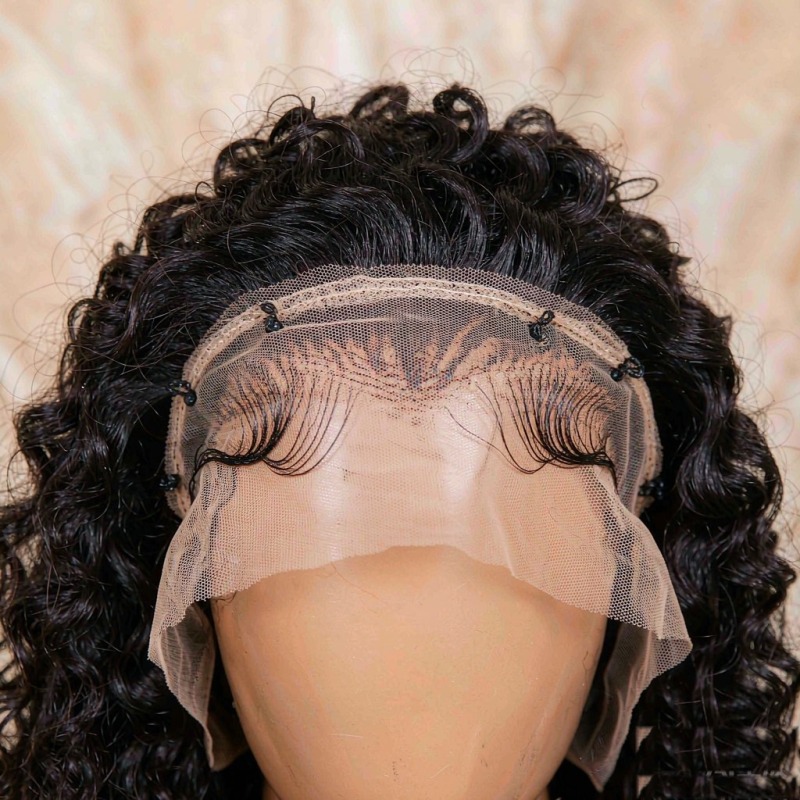 Curly Human Hair Lace Closure Wig