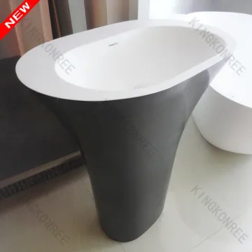 Customised Solid Surface Smart Basin Seamless, Easy Cleaning Black Bathroom Wash Basins