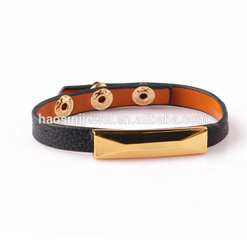 custom leather bracelet men stainless steel clasp mens bracelet