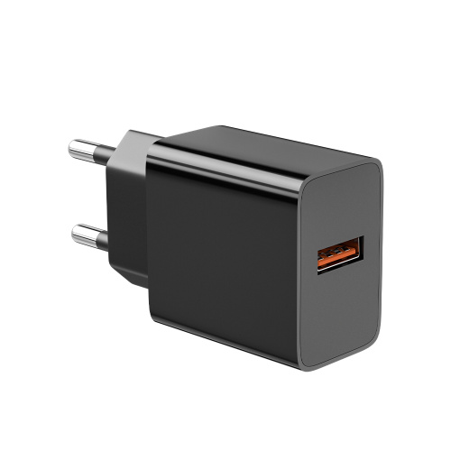 QC3.0 18W USB Wall Charger Black para teléfono celular