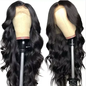 Top Selling Raw Indian 13*4 Lace Front Wig Human Hair Body Wave Single Donor Indian Virgin Hair Lace Frontal Double Drawn Wig