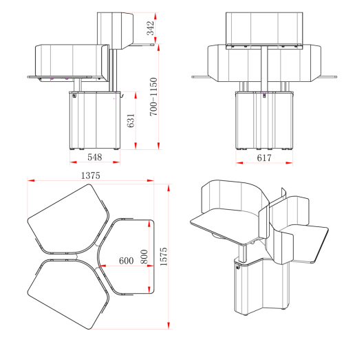 Office Height Adjustable Desk Workspace Collection