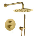 Wall-mounted Chrome Brass Concealed Rain Concealed Shower