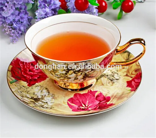 high quality antique full decal tea set with low price