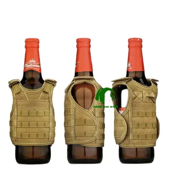 Mini Tactical Beverage Holder Vest for 12oz or 16oz Cans and Bottles - Beer Cooler Jacket