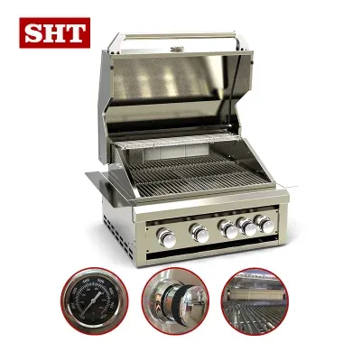 Made in China Outdoor Stainless Steel Built in 4+1 Burners Gas BBQ Grill