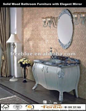 Wood Bathroom Furniture with Elegent Mirror