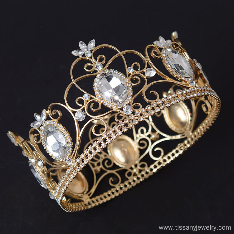 Gold Beauty Queen Full Round Crown