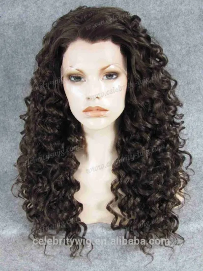 halle berry style brown lace front wig synthetic natural scalp wig