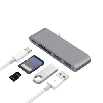 Kart okuyucusu ile 5 arada USB-C hub: Dizüstü bilgisayar ve telefon için çok verimli adaptör