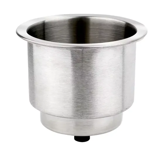 Stainless Steel Cup Drink Holder with Drain for Marine, Boat, Car, RV, Camper - Affordable and Durable