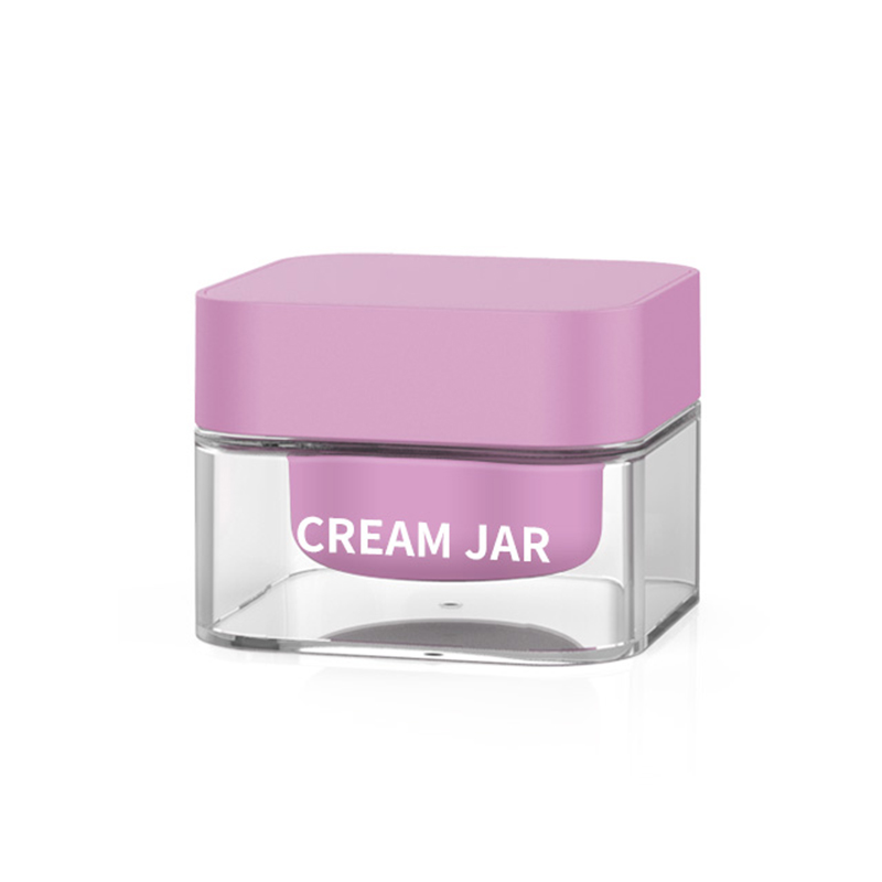 Alta calidad superior 30 ml 50 ml de cuidado de la piel rosa squre vacío pared doble acrílico pp jarras de crema cosmética