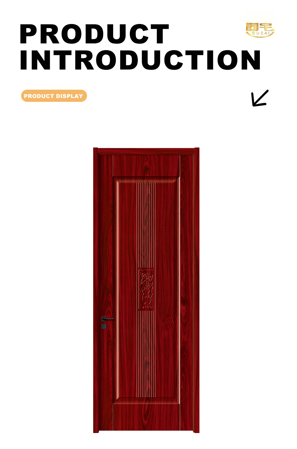 Red Walnut Carved Fluted Interior Timber Door X