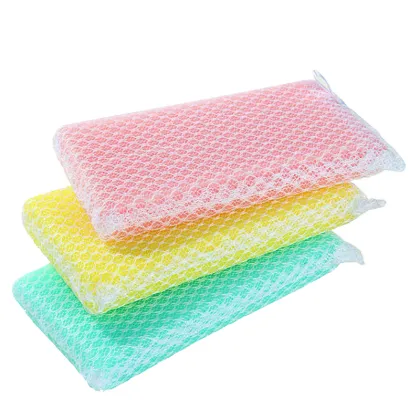 Double Reuseable Bamboo Sponges Washing Duty Scouring Pads