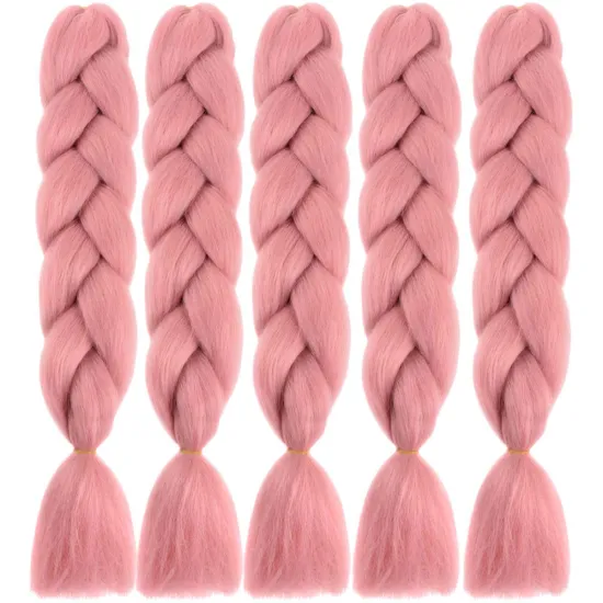 wholesale Jumbo Braiding Hair Synthetic pink Colorful Braids hair Extensions High Fiber Twist Braiding Hair for woman 24Inch