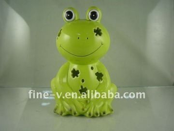 Ceramic frog shaped decoration, home decoration for children
