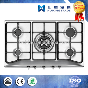 SUS201 And SUS304 Built-in 5 Burners Gas Hob Panel For Kitchen Appliance