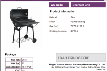 Foldable Black Steel Charcoal Grill for Backyards