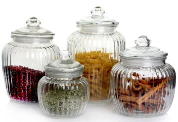 Glass Storage Jar with Glass Lid (RD2165)