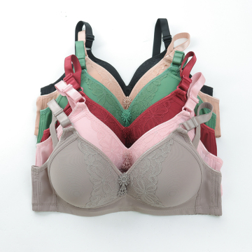 China Factory Middle-Aged Lady Thin Big Cup Comfort 38 Size Wireless Bra Images