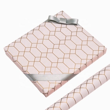 Pink Gold Foil Shaped Wrapping paper
