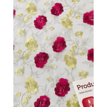 All kinds of flowers embroidered nylon mesh