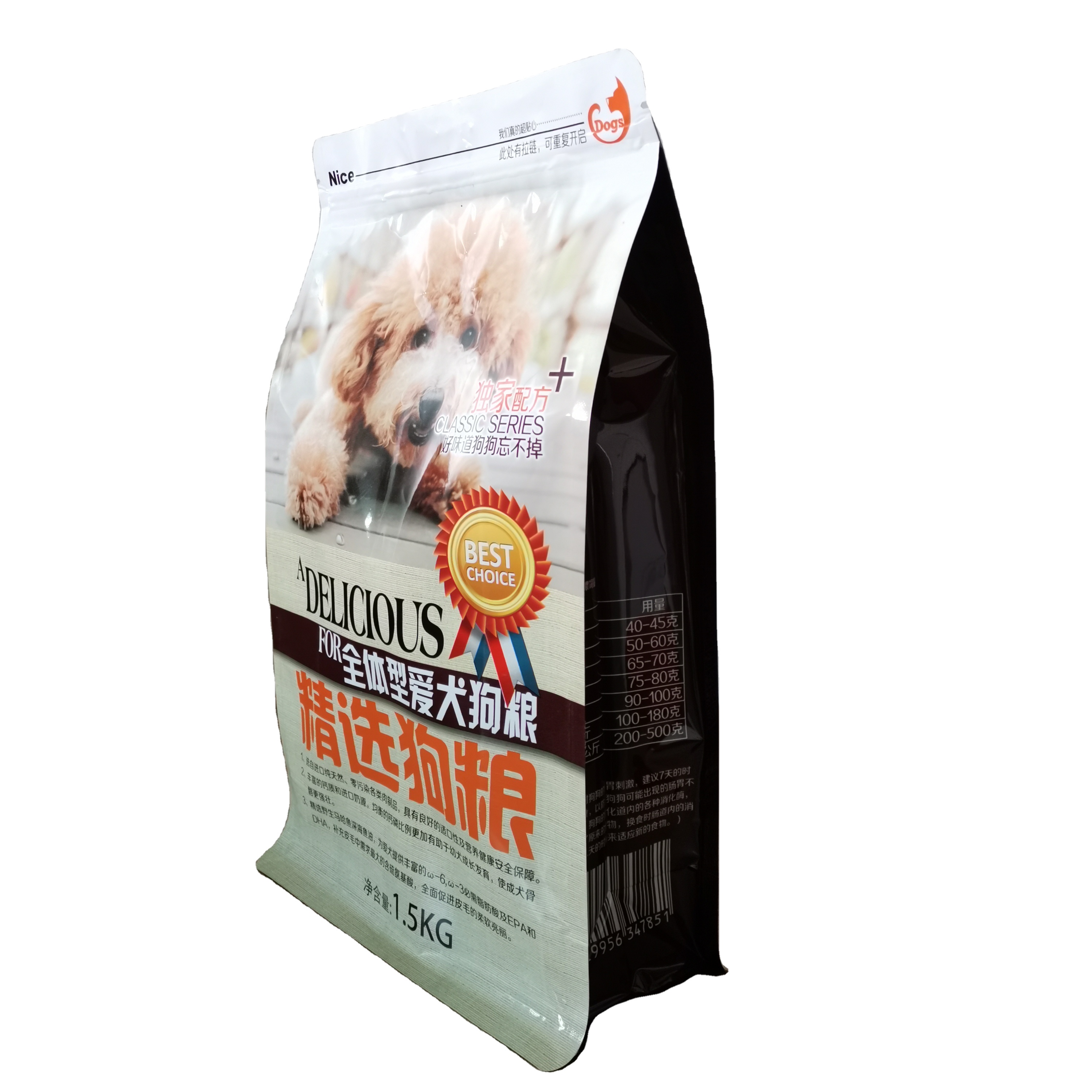 dog food packaging