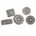 Fashionable Buttons With Bronze Flower Decorative Pattern