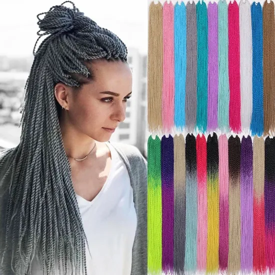 Senegalese Crochet Braids in Three Tone and Two Tone Ombre: 24 Inch, 30 Strands, 100g Hair Extensions