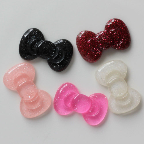 fashion new arrival glitter resin bead flatback bowknot cabochons for headpiece necklace DIY jewelry embellishment