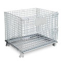 metal wire mesh warehouse storage cage with wheels