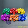 Bescon mini jeu de dés polyédrique translucide RPG 10MM, petit jeu de dés RPG D4-D20 dans un emballage en tube, couleur assortie de 42pcs