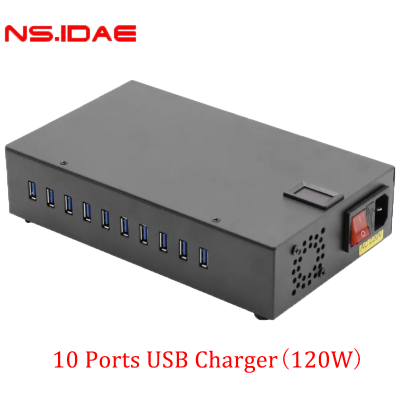 10 Port USB -зарядное устройство 120W High Port Charger