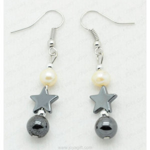 hematite star earring