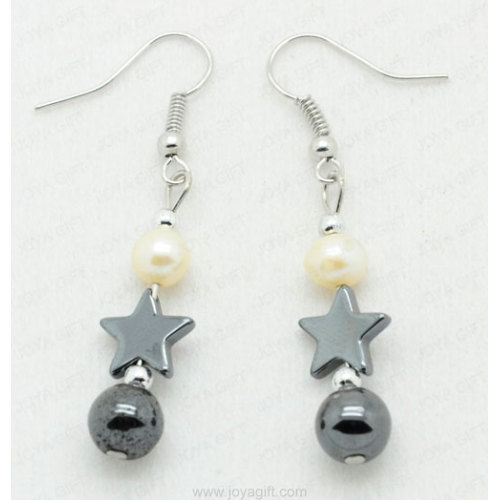 hematite star earring