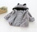 Nouveau manteau de fausse fourrure de lapin des enfants des enfants tridimensionnels oreilles belle automne et hiver coton