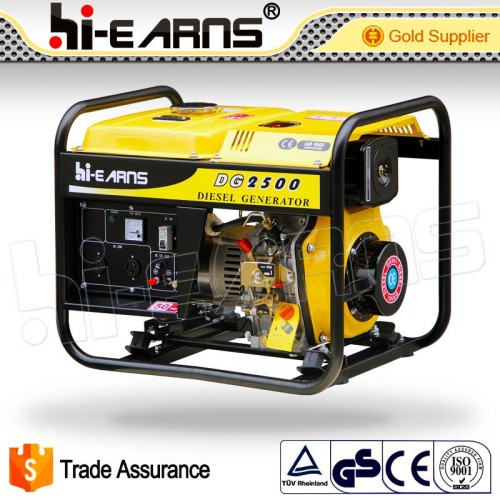 2kw open frame single cylinder diesel alternator generator