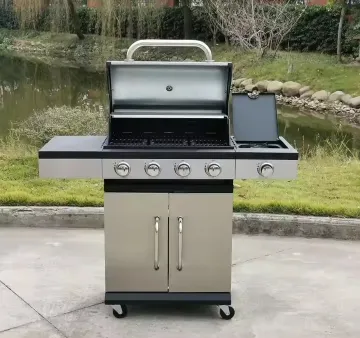 China Factory Direct Wholesale Ignition BBQ Outdoor 5 Burner Stainless Steel Commercial Gas Barbecue Grill Stove