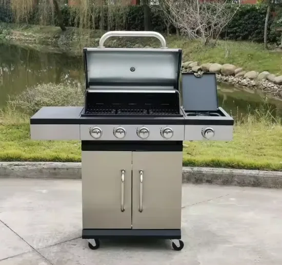 China Factory Direct Wholesale Ignition BBQ Outdoor 5 Burner Stainless Steel Commercial Gas Barbecue Grill Stove