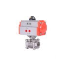 Pneumatic Actuator Threaded Three Pieces Ball Valve