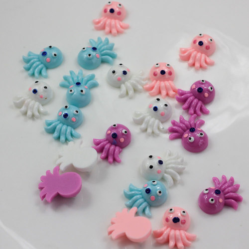 Kawaii Octopuses Shape Sea Animal Artificial Resin Crafts Making Flat Back Beads Home Event Decoration Accessories