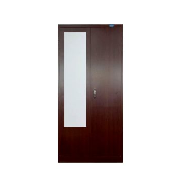 Bedroom Red Wood Grain 2 Door Steel Wardrobe