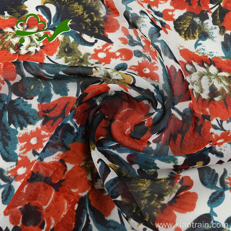 100D cheap printed polyester chiffon dress fabric