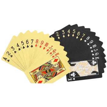 Custom Waterproof Plastic Paper Foil Playing Cards with Personalized Poker Game Logos